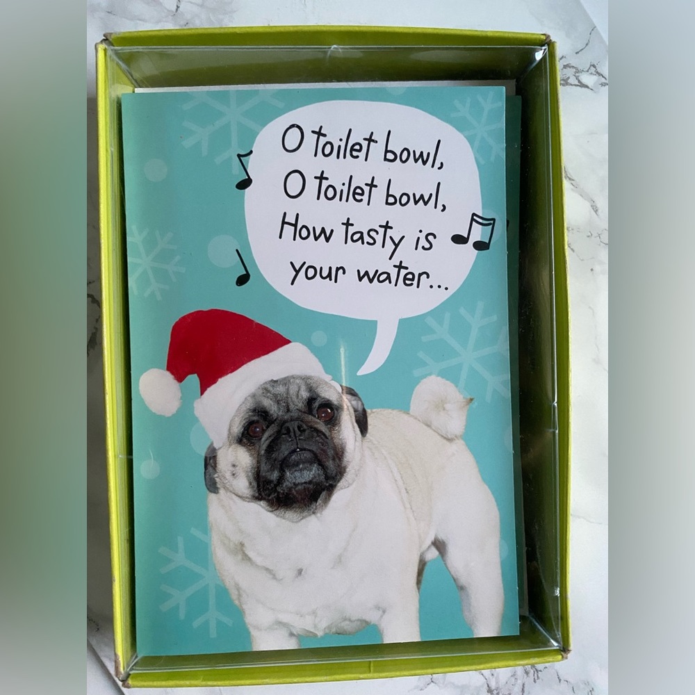 NWT Shoebox Hallmark Christmas cards “old toilet bowl how tasty is your water